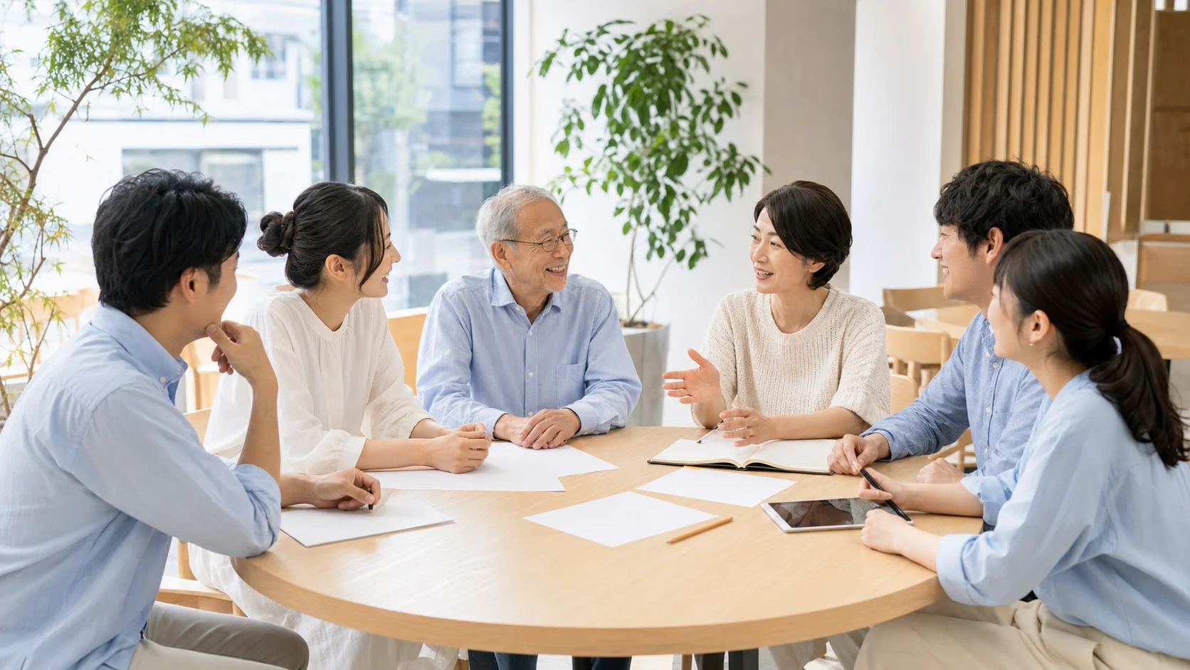 地域の多様な人たちが話し合う様子